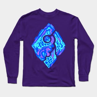 Blue Abstract Rhombus Long Sleeve T-Shirt